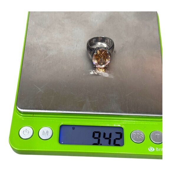 Silpada Sterling Silver 925 Your Highness Poppy Orange CZ Ring Size 6 Statement - Picture 11 of 11